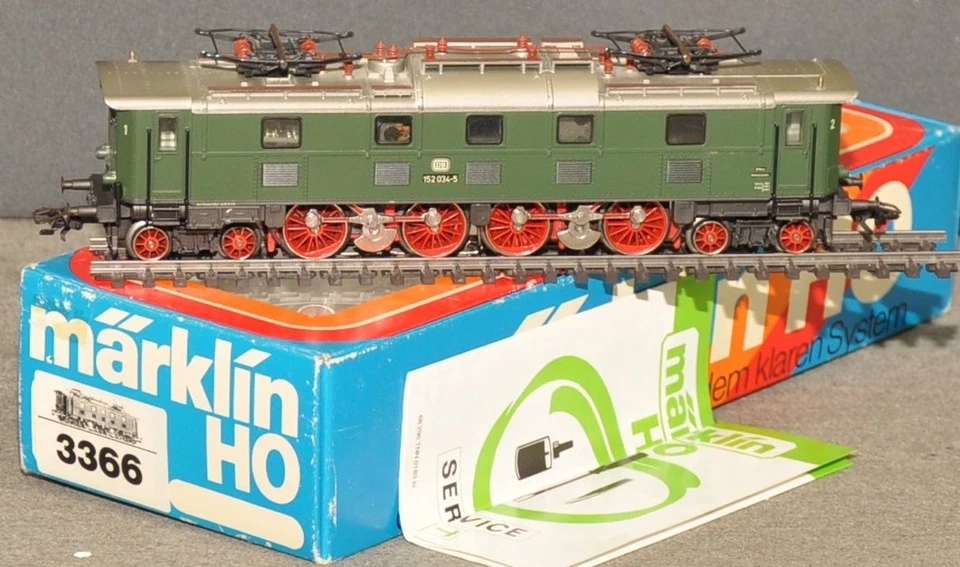 Märklin 3366 .1 Large Electric Locomotive BR 152 034-5 DB Green Very Good Original Packaging H0 - Image 1 of 1