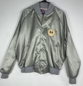 Vintage Chevrolet Corvette Silver Satin Bomber Jacket XL Made In USA  70’s 80s - Picture 1 of 24