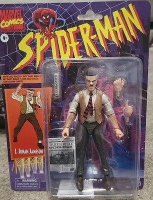 Boneco de ação Marvel Legends retrô Hasbro J Jonah Jameson 6 polegadas Homem-Aranha novo na caixa - Imagem 1 de 2