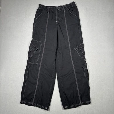 BDG Urban Outfitters Cargo Pants Women’s Large Black Y2K Baggy Streetwear Pocket - Image 1 of 4
