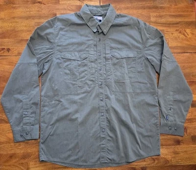 5.11 Tactical Olive Green Shirt Long Sleeve Button-Up RipStop Multi-Pocket Large - Image 1 of 4