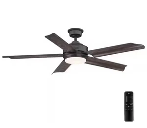 Home Decorators Hansfield 56” Indoor/Outdoor Wet Rated Ceiling Fan LED Remote - Picture 1 of 13