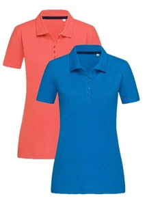 Stedman Damen Einfarbig Baumwolle Modisch 5 Knopf Kurzarm Polo Shirt - Bild 1 von 3