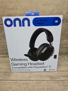 ONN. PlayStation 5 Bluetooth / 2.4GHz Black Wireless Gaming Headset - NEW! - Picture 1 of 5