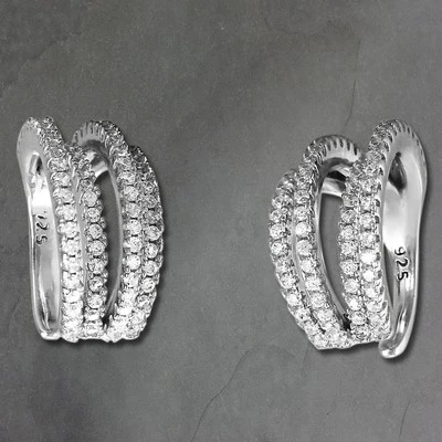 SilberDream Ohrringe Line Ear Cuff Zirkonia weiß Ohrklemmen 925 Silber GSO469W - Bild 1 von 3