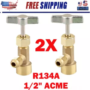 2X Piercing Type R134a A/C Can Tap 1/2" ACME Tapper Dispensing Valve HOT - Picture 1 of 7