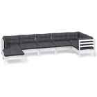 7-piece Outdoor Lounge Set Garden Patio Sofa Furniture Setting Solid Wood White