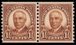 Scott 686 11/2¢ Harding Coil Pair 1930 Mint Hinged - Bild 1 von 1