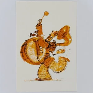 Ein Mann Band Postkarte Bass Disney Pixar Animation Studios Kunst Ronnie del Carmen - Bild 1 von 2