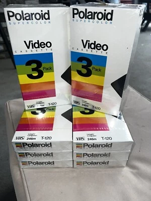 12 Cinta multimedia en blanco Polaroid Supercolor VHS T-120 246m - NUEVA SELLADA - NOS Foto 1 de 4