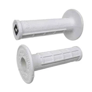ODI Half Waffle Motocross Grips, Pro Edition Soft Compound White Dirt Bike Grips - Picture 1 of 3