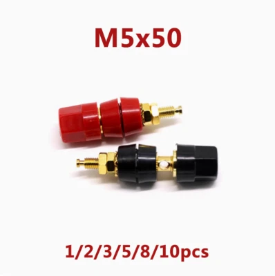 1/2/3-10pcs M5x50mm Hex Binding Post Banana Socket Panel Jack Connector Terminal - Image 1 of 2
