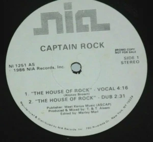 CAPTAIN ROCK The House Of / You Stink 12" Promo 1986 NIA Marley Marl DJ Hip Hop - Imagen 1 de 2