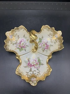 Plato para servir Royal Crown Derby pintado a mano antiguo con mango dividido - Imagen 1 de 12