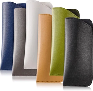 6 Pack Soft Leather Glasses Case Sunglasses Pouch Storage Case for Men Women - Picture 1 of 11