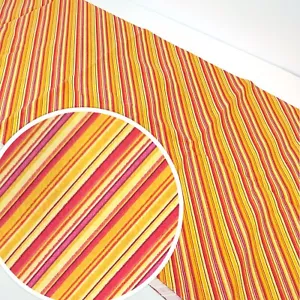 2.9 Yards Red Yellow Diagonal Striped Decorator Canvas Fabric Fiesta SW 45" - Picture 1 of 8