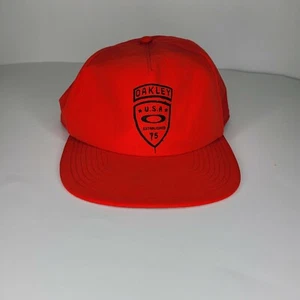 Oakley U.S.A Mens Red Hat Cap Adjustable Snap Back Trucker hat - Picture 1 of 6