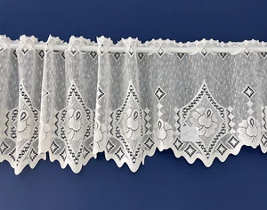 Cream Cafe Net Curtain 12" Drop - Bayern - Sold By Meter - Free postage - - Picture 1 of 2