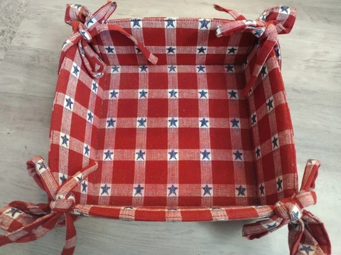 Patriotic Fabric Bread Basket Americana 4th of July Memorial Day Cover