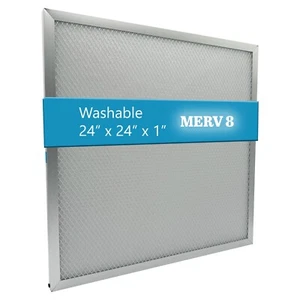 wioAIR Washable Furnace AC Air Filter, MERV 8, (24" x 24" x 1") - Picture 1 of 5
