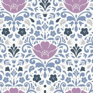 Etherenal Double Gauze Floral Damask Fabric by The Yard - Picture 1 of 2