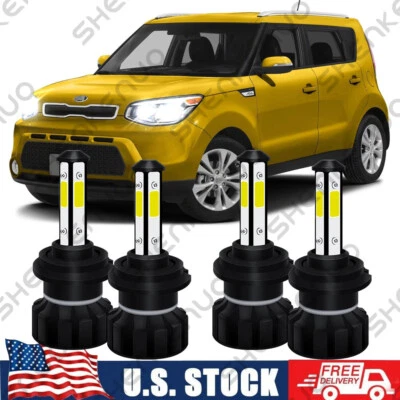 For Kia Soul EV 2015 2016 2017 - Front 6000K LED Headlight Hi/Lo Bulbs Kit Qty 4 - Image 1 of 4