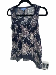 Blusa Top SIMPLY VERA WANG Cuello Redondo Multicolor Gasa Dobladillo Talla XS - Imagen 1 de 10