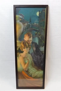 Vtg Pompeian Yard Long Print 1922 HONEYMOON IN VENICE by Gene Pressler 23 x 8 - Picture 1 of 12