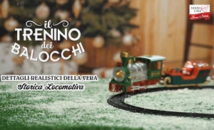 Trenino elettrico natalizio luminoso binari albero natale ruota gira led musica - Foto 1 di 3