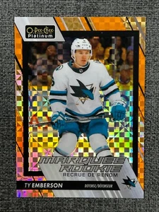 Ty Emberson 2023-24 OPC Platinum Marquee Rookies Orange Checkers /25 #292 - Picture 1 of 2