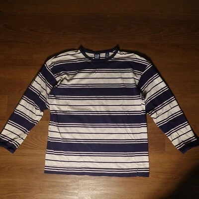 Camiseta De Colección Gap Rayas Manga Larga Cuello Redondo Algodón Talla M Hecha en EE. UU. Foto 1 de 4