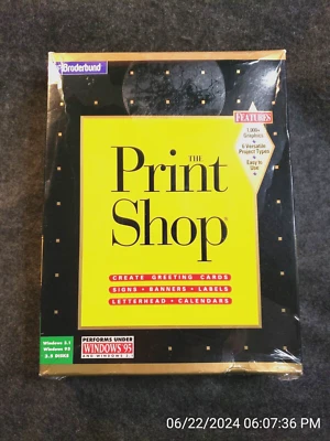 Broderbund The Print Shop WINDOWS 3.1/95 NEW SEALED vintage (C18B2) - Image 1 of 4