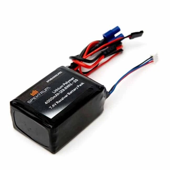 Spektrum 4000mah 2s7.4v Lipo RC Airplane Receiver Battery SPMB4000LPRX