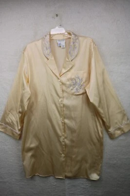 Camisa de noche Natori Classics Saks Fifth Ave. dorada con botones para mujer - grande Foto 1 de 4