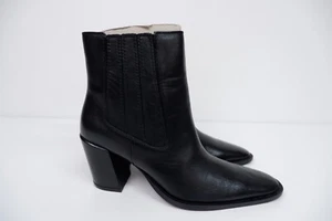 Zara Womens Ankle Boots, Black Leather, Uk 8 Eu41, Heels, NEW - Picture 1 of 7