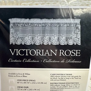 Heritage Lace Victorian Rose 60 x 48" One Piece Swag ECRU 2860E-S NOS NEW - Picture 1 of 5
