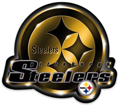 Pittsburgh Steelers Shining Logo Type NFL Football Die-cut MAGNET Cover