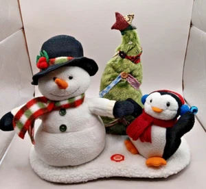 2007 Plush Snowman & Penguin Animated Musical Winter Wonderland Tree Lights Up - Picture 1 of 10