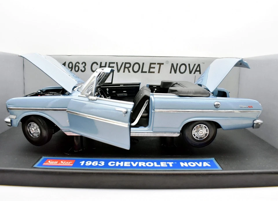 Modellino auto americane scala 1:18 Chevrolet Nova Sun star diecast modellismo - Immagine 1 di 4
