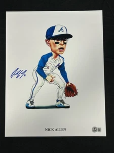 Nick Allen Signed Auto 11x14 Art Print Atlanta Braves BAS COA - Picture 1 of 4