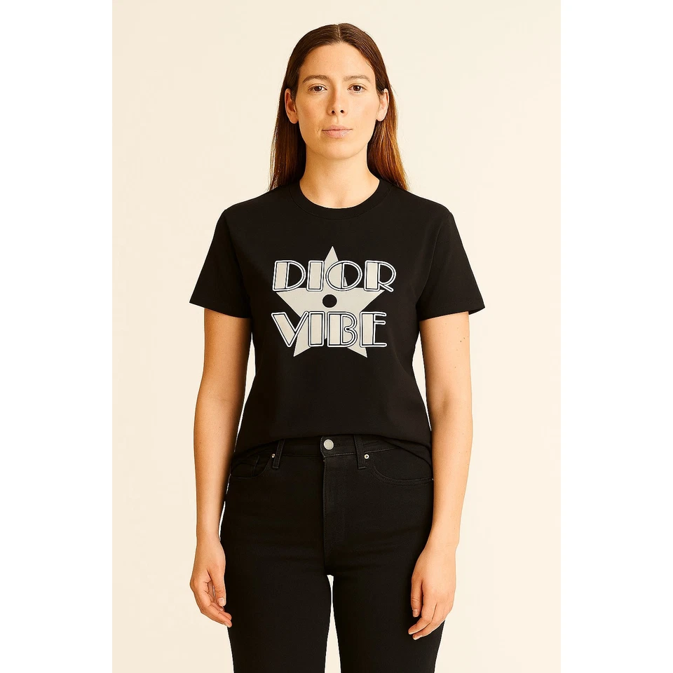 Футболка Dior Vibe из льняной смеси черная размер XS - Изображение 1 из 4