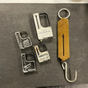 5 herramientas de escala/cinta métrica de pesca vintage (1 lote 1 precio) - Imagen 1 de 4
