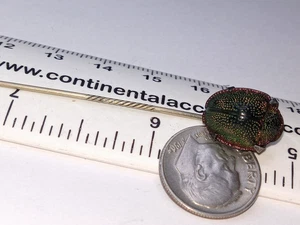 ANTIQUE STERLING REAL SCARAB BEETLE 11 X 14MM, 2 1/8" , STICK PIN - Picture 1 of 4