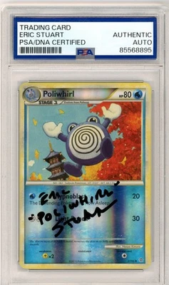 PSA Eric Stuart Signed Poliwhirl 37/95 Unleashed Reverse Holo Pokemon TCG 2010 - Image 1 of 2