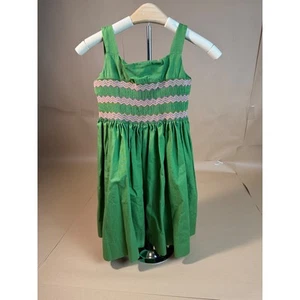 Strasburg Girls Green Smocked Sleeveless Dress size 6y - Picture 1 of 3