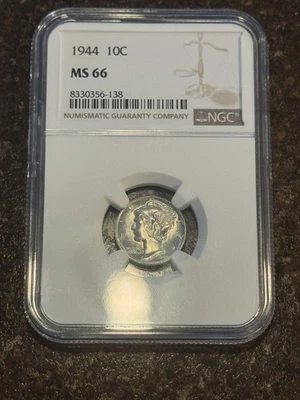 1944-P Mercury Dime  90 % Silver. MS66 - Image 1 of 3