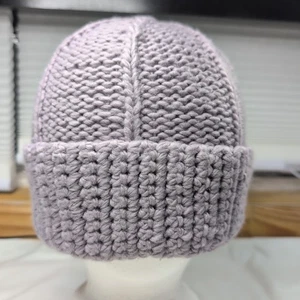 Gap Lavender Purple Knit Winter Ribbed Cuffed Beanie Hat One Size - Picture 1 of 6