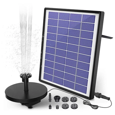AISITIN 6.5W Solar Springbrunnen,Teichpumpe,6 Fontänenstile für Garten/Vogel-Bad - Bild 1 von 4