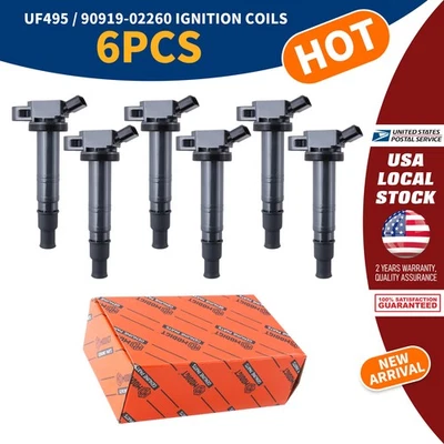 Ignition Coils OEM High Quality 6X UF495 90919-02260 For Lexus ES350 2008-2019 - Image 1 of 4