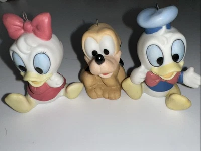 Vtg Disney Daisy Donald Duck Pluto Baby Ornament Sri Lanka Holiday Porcelain - Image 1 of 4